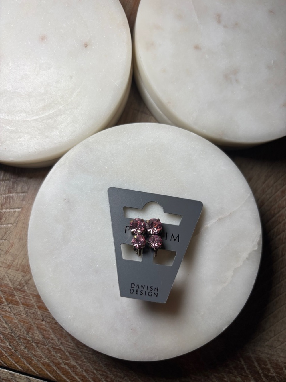 148 PILGRIM Pink Crystal Cluster Stud Earrings